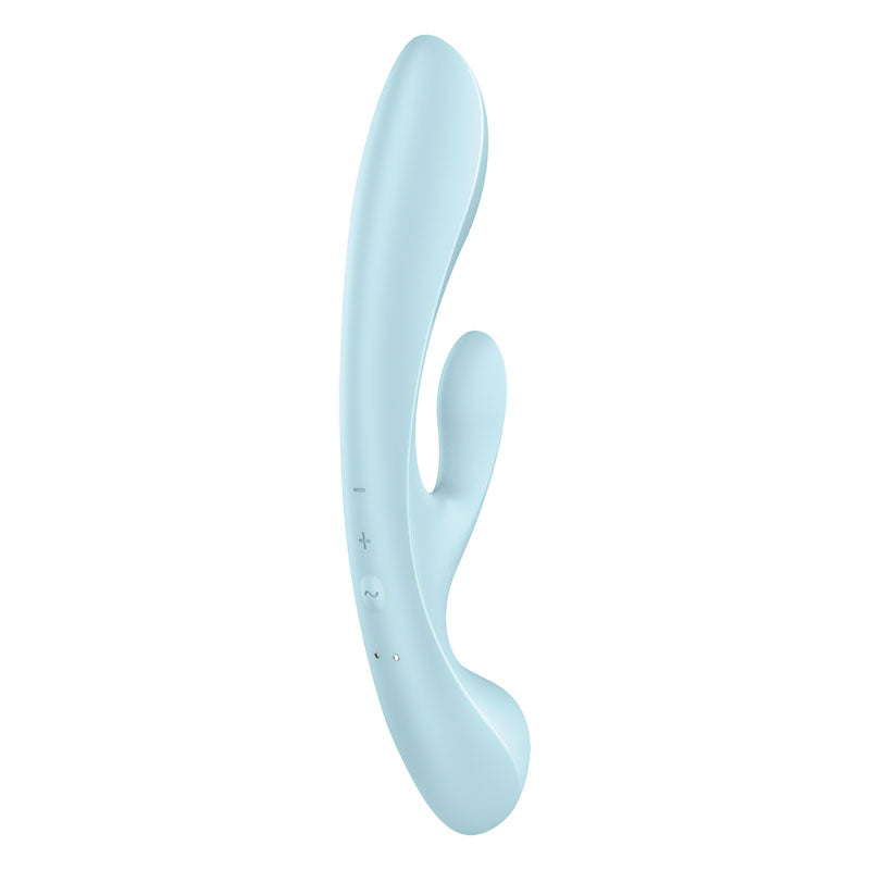Satisfyer Triple Oh Rabbit + Wand Vibrator - Blue