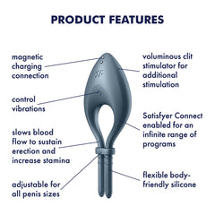 Satisfyer Bullseye - Navy Vibrating Cock Ring