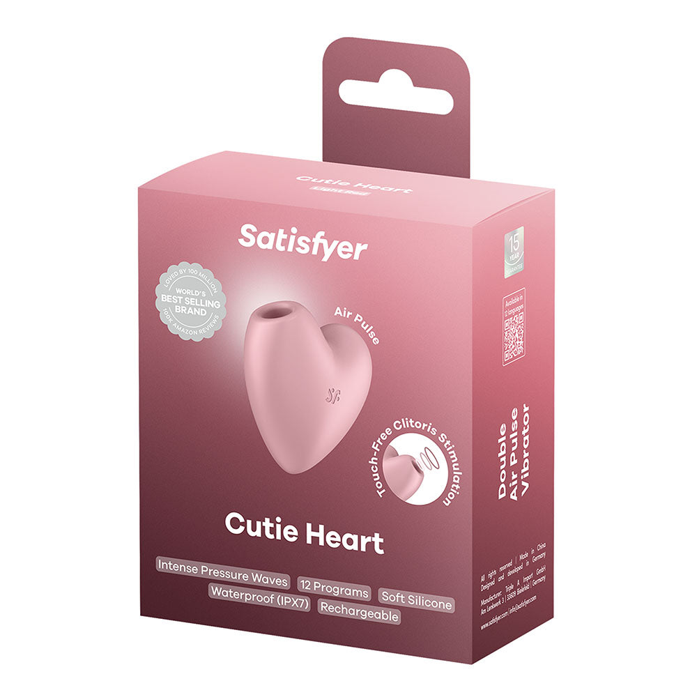 Satisfyer Cutie Heart Air-Pulse Vibrator - Light Red