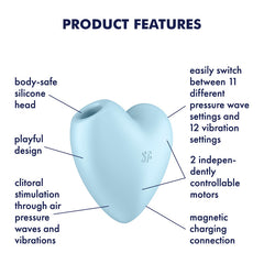 Satisfyer Cutie Heart Air-Pulse Vibrator - Blue
