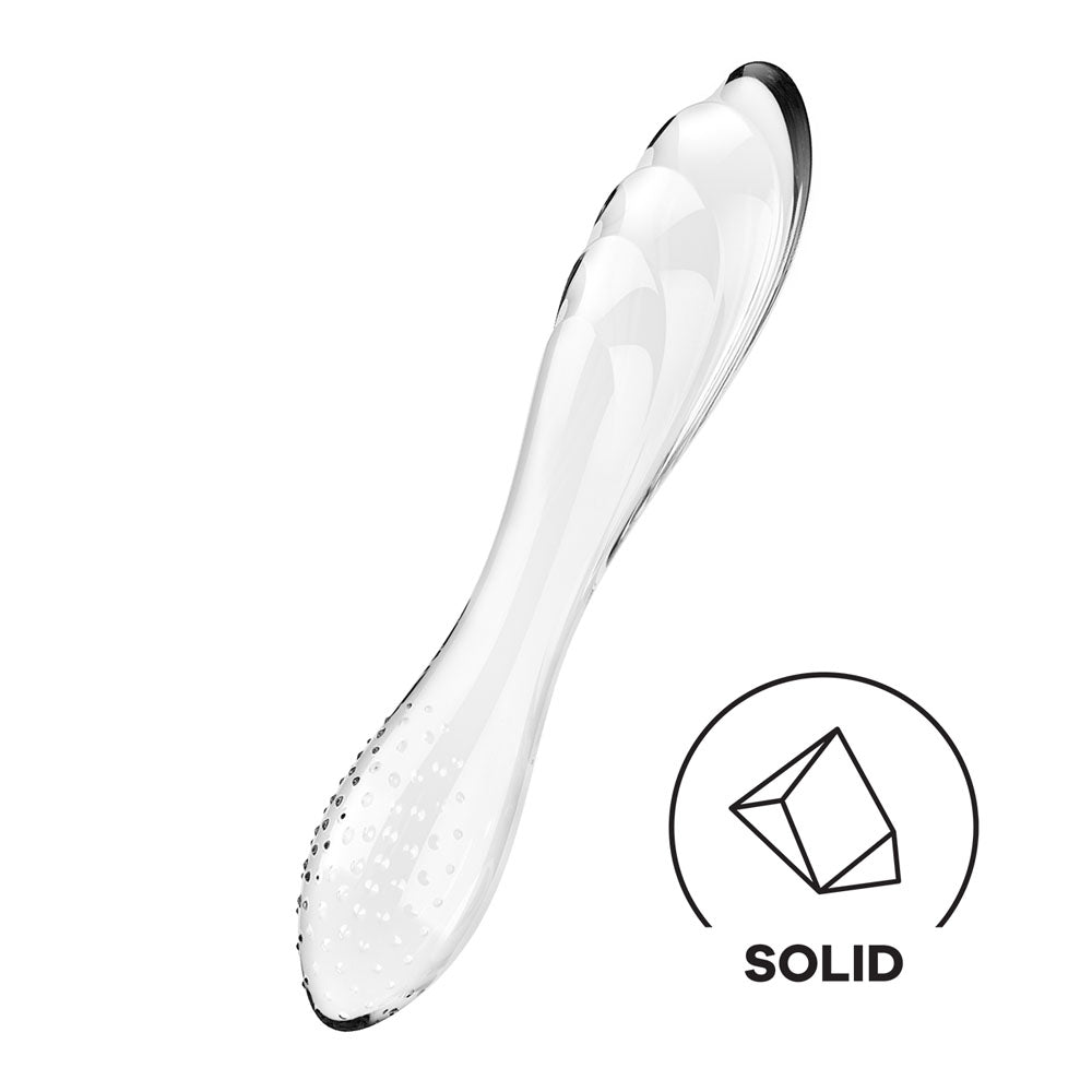 Satisfyer Dazzling Crystal 1  Glass Dildo - Clear