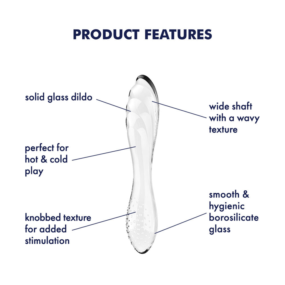 Satisfyer Dazzling Crystal 1  Glass Dildo - Clear