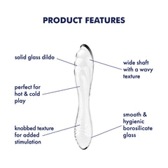 Satisfyer Dazzling Crystal 1  Glass Dildo - Clear