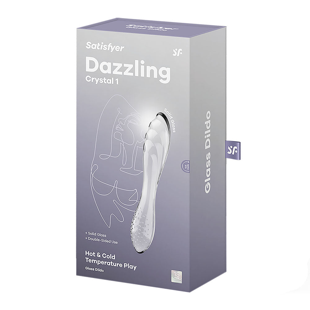 Satisfyer Dazzling Crystal 1  Glass Dildo - Clear
