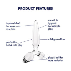 Satisfyer Triple Crystal 2 - Clear - Clear Glass 3-in-1 Butt Plug