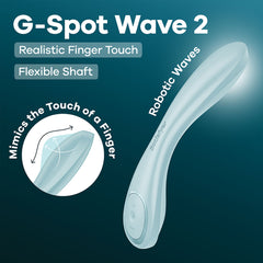 Satisfyer G-Spot Wave 2 - Ice Blue - Ice Blue 23.6 cm USB Rechargeable Flicking Tip Vibrator
