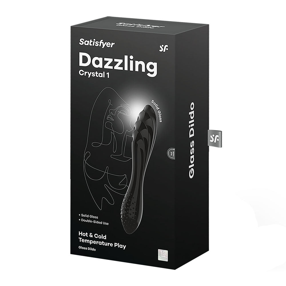 Satisfyer Dazzling Crystal 1 Glass Dildo - Black