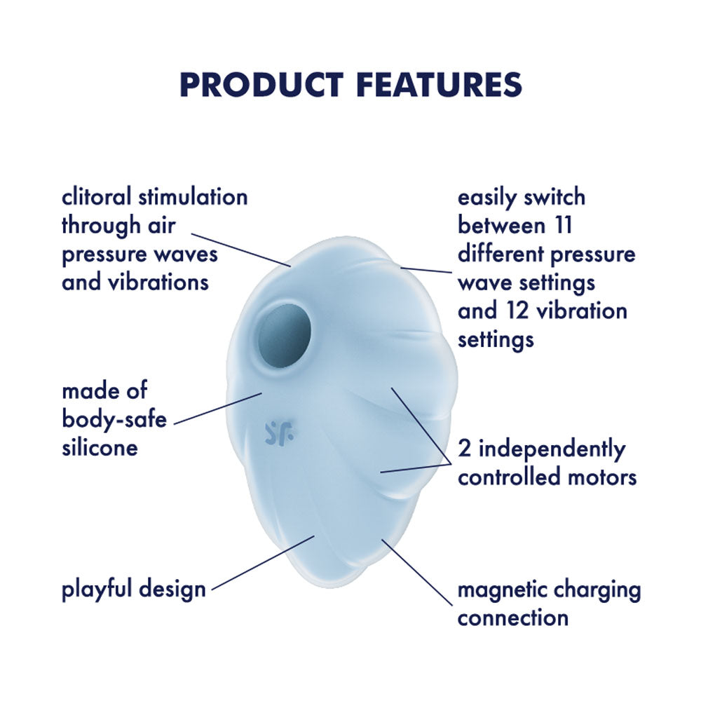 Satisfyer Cloud Dancer Clitoral Stimulator Vibrator - Blue