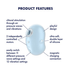 Satisfyer Cutie Ghost Air Pulse Vibrator - Blue