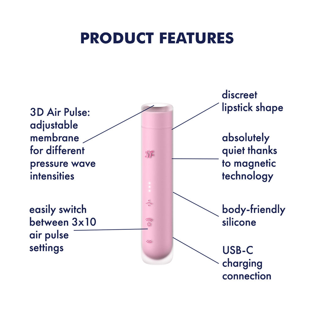 Satisfyer First Kiss - Air Pulse Stimulator Vibrator Pink
