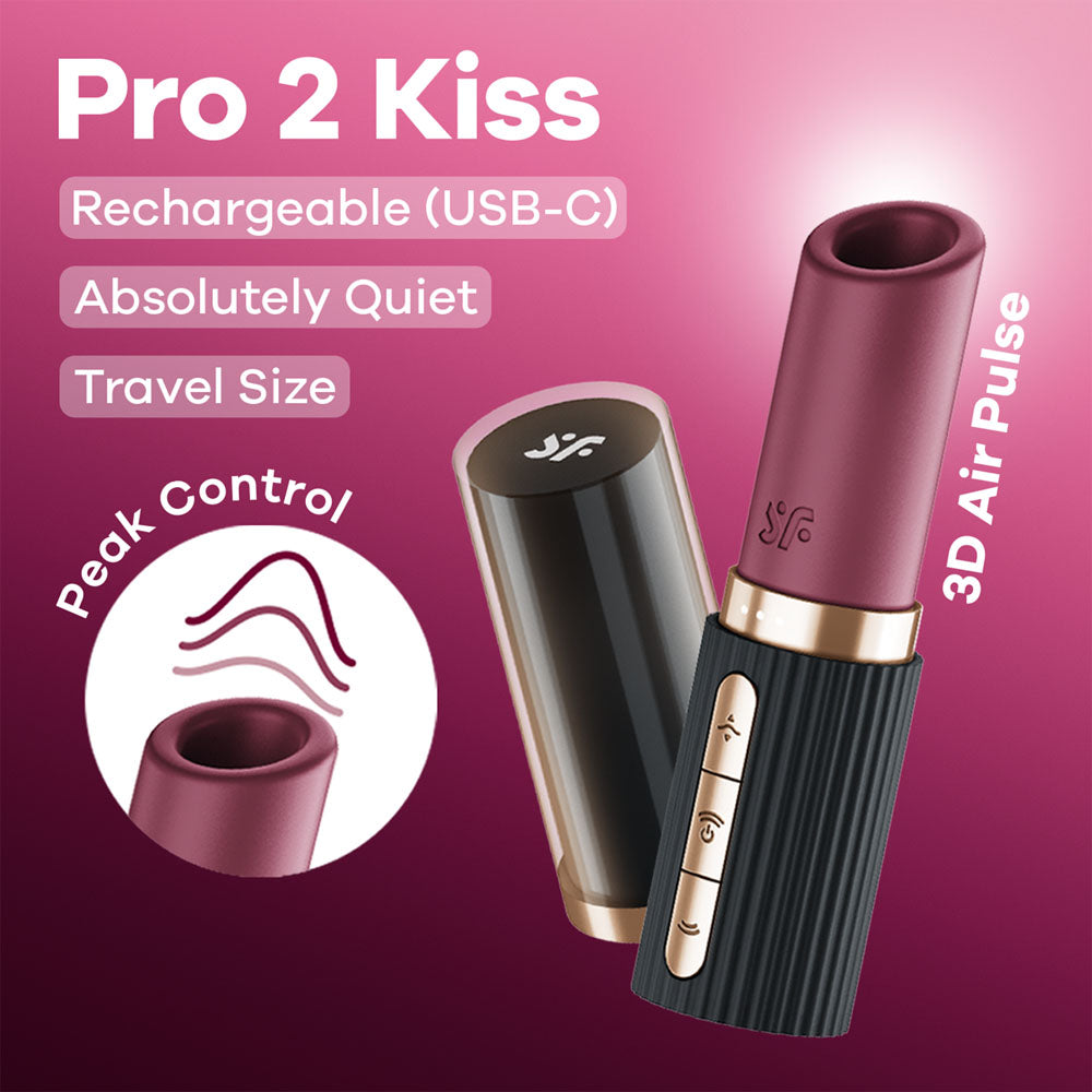 Satisfyer Pro 2 Kiss - Air Pulse Stimulator Vibrator Red/Black