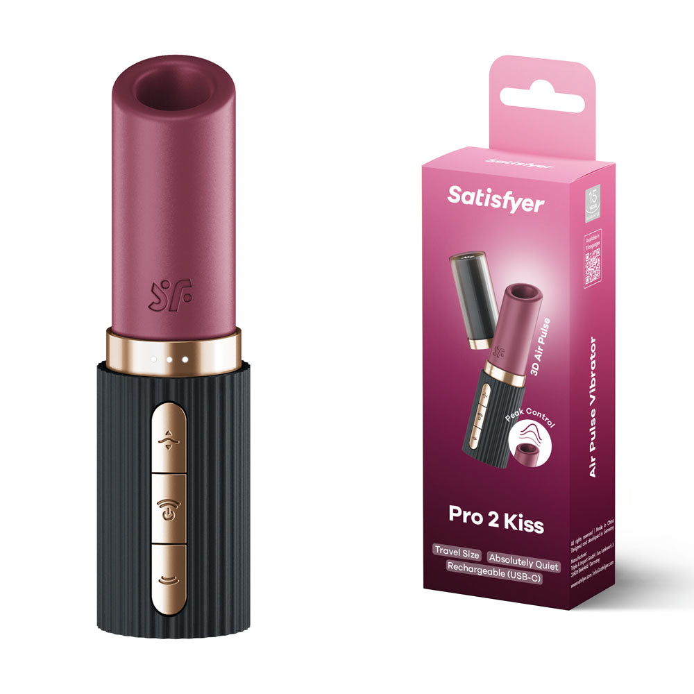 Satisfyer Pro 2 Kiss - Air Pulse Stimulator Vibrator Red/Black