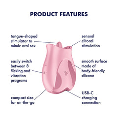 Satisfyer Tongue Lover - Pink USB Rechargeable Flicking Stimulator
