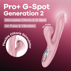 Satisfyer Pro + G-Spot - Pink - Rose Pink 22 cm USB-C Rechargeable Rabbit Vibrator with Touch-Free Clitoral Stimulator