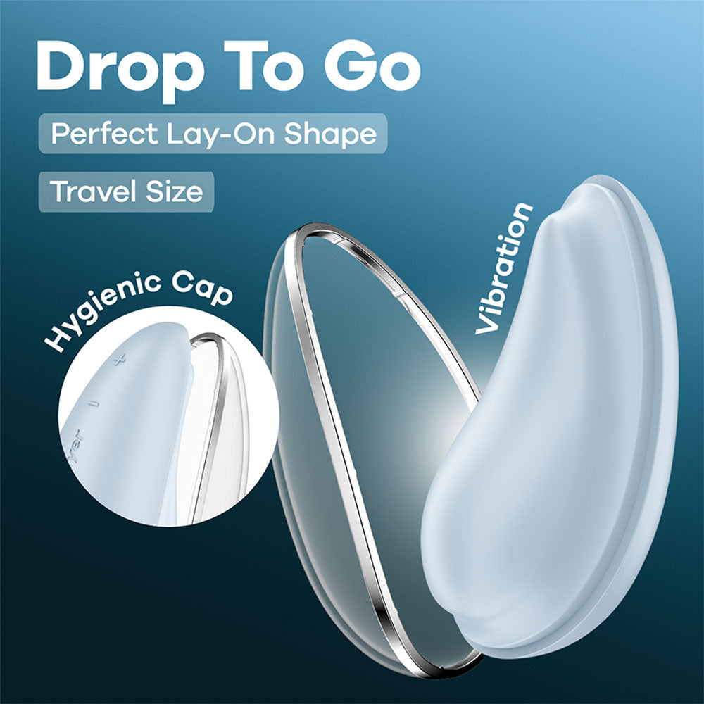 Satisfyer Drop To Go - Blue - Blue USB Rechargeable Clitoral Stimulator