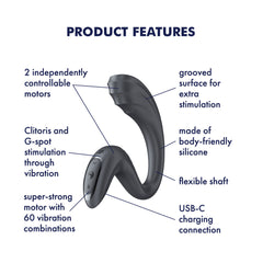Satisfyer G For Goddess 3 - Grey - Grey 16 cm USB-C Rechargeable Vibrator with Clit Stim