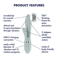 Satisfyer Pearl Bunny 2 - Green - Green 21.5 cm USB-C Rechargeable Rabbit Vibrator