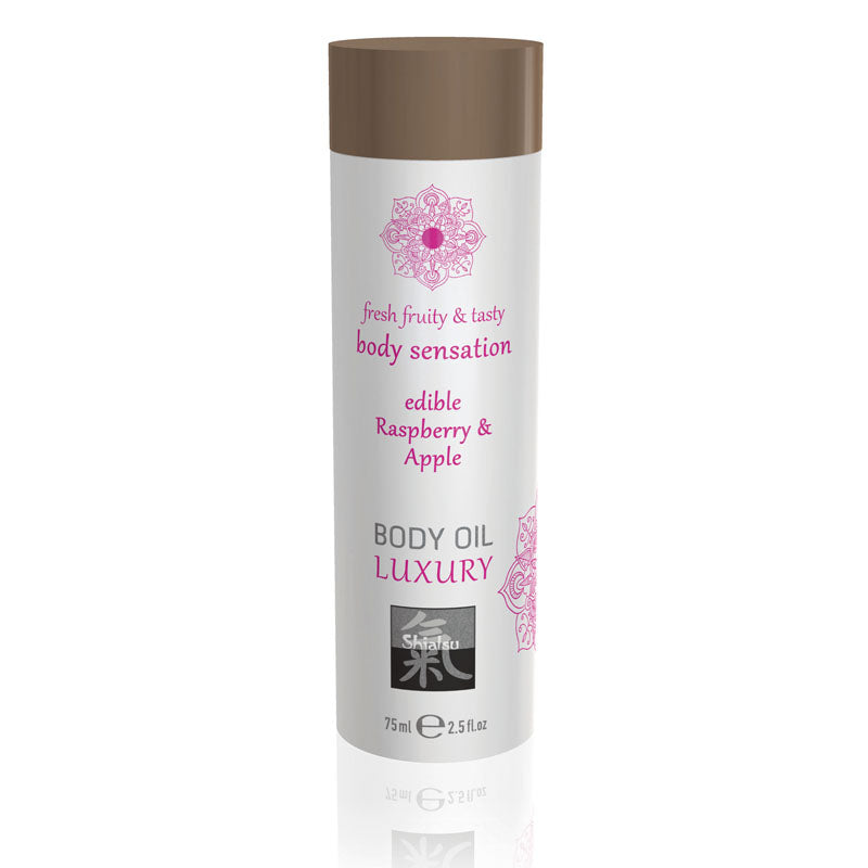 SHIATSU Edible Raspberry Apple Body Oil - Luxury 75ml
