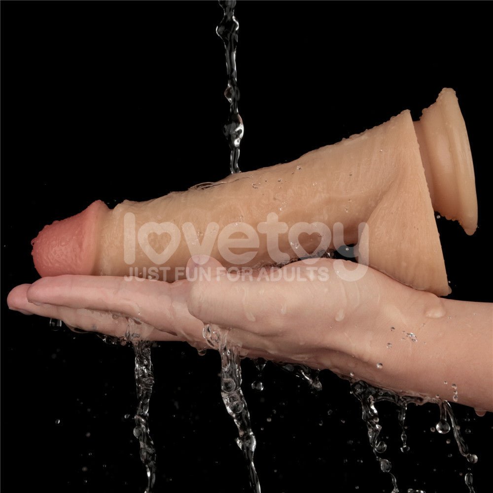8 Inch Power Basics Vibrating Dong - Flesh 20 cm USB Rechargeable - DONGS - Mr and Mrs D's