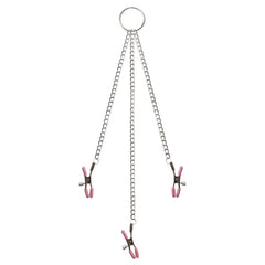 Adam & Eve Chain Me Up Kink Clamps - Metal Nipple and Clitoral Chain
