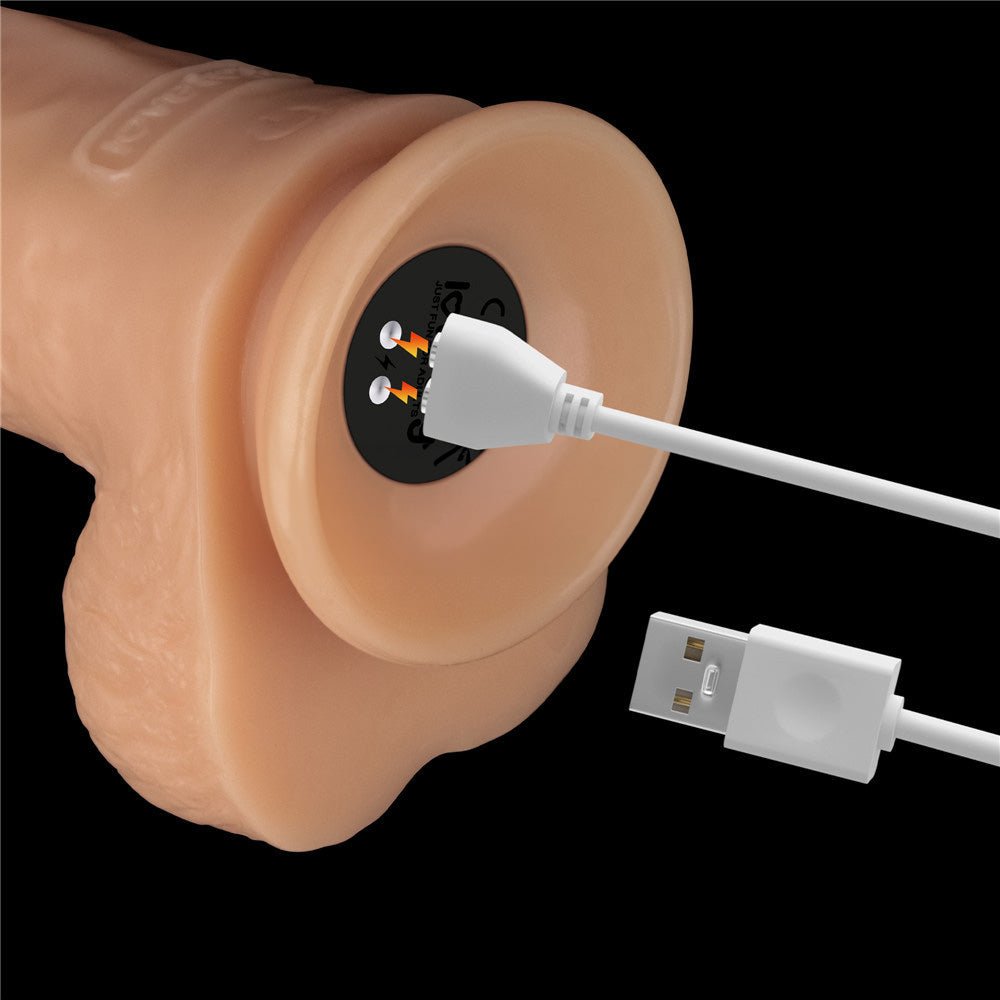 9 Inch Power Basics Vibrating Dong - Flesh 23 cm USB Rechargeable - DONGS - Mr and Mrs D's