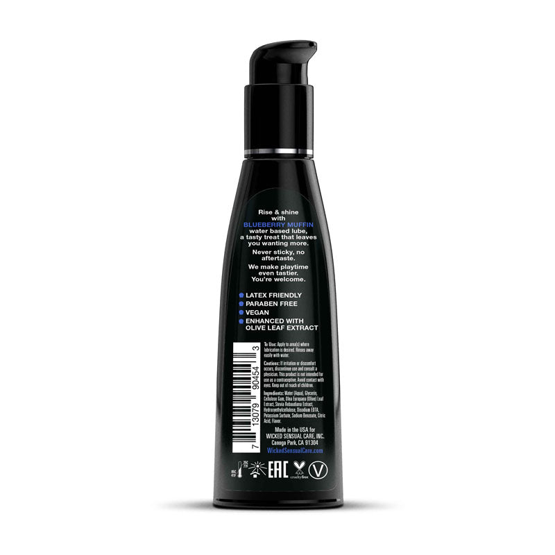 Wicked Aqua Blueberry Muffin Flavoured Water Based Lubricant - 120 ml