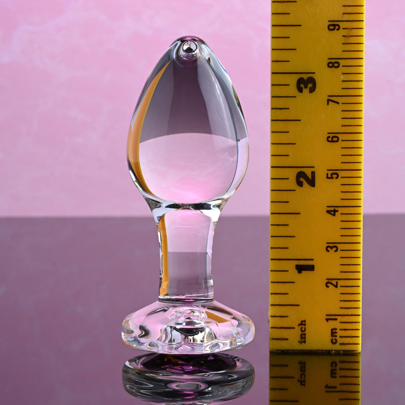 Adam & Eve PINK GEM BUTT GLASS PLUG MEDIUM