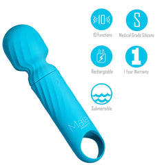 Maia Mini Wand Vibrator- Blue
