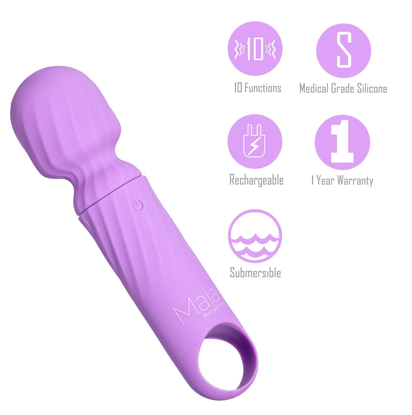 Maia Mini Wand Vibrator - Purple