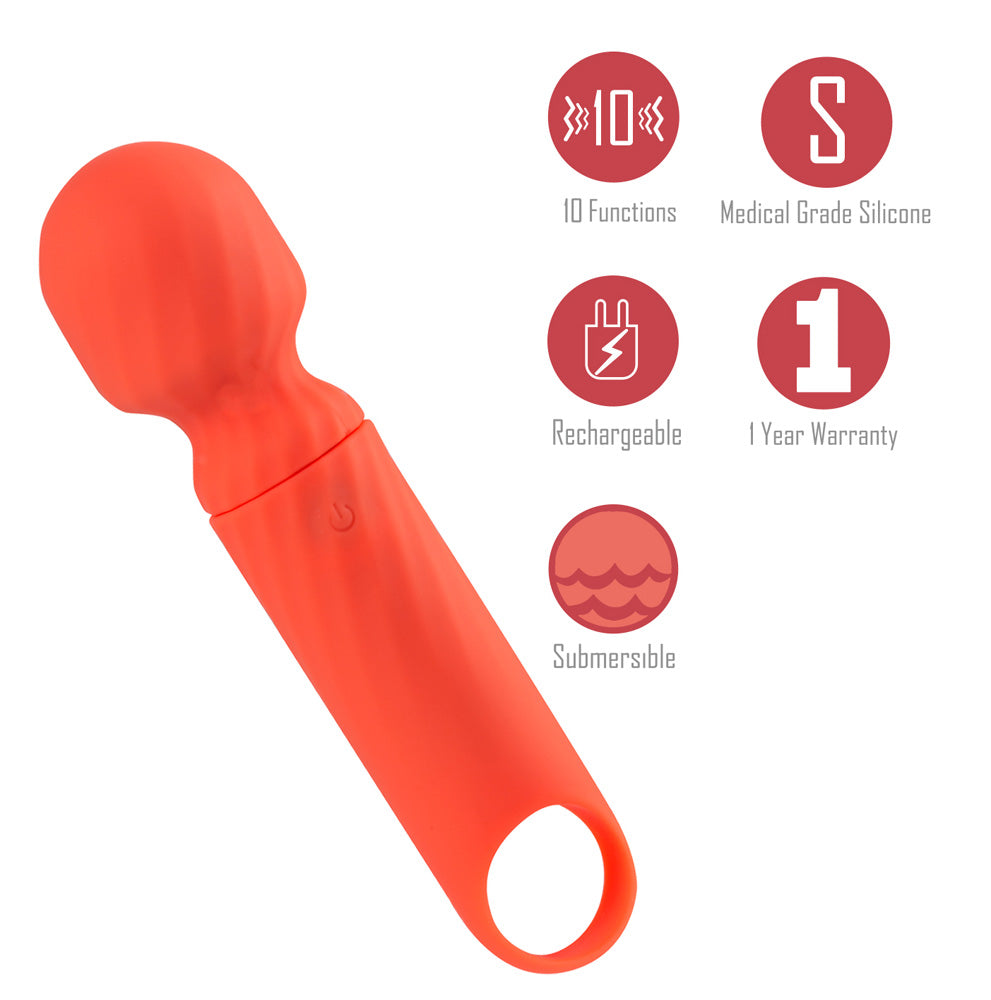Maia Mini Wand Vibrator - Orange