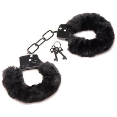 Master Series Cuffed in Fur Handcuffs - Black