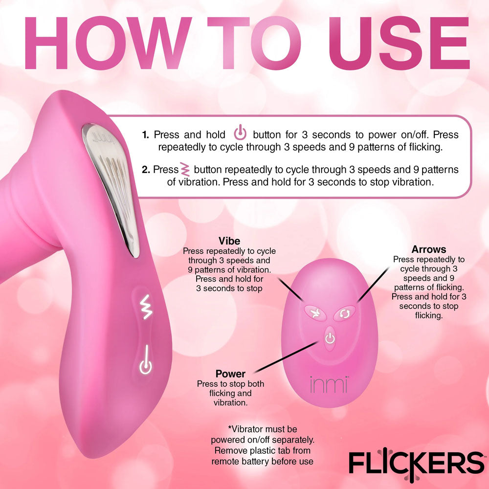 Inmi Flickers G-Flick Flicking G-Spot Vibrator - Pink 15 cm USB Rechargeable