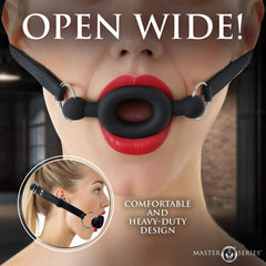 Master Series Forced - Black Silicone Feeding Mouth Gag