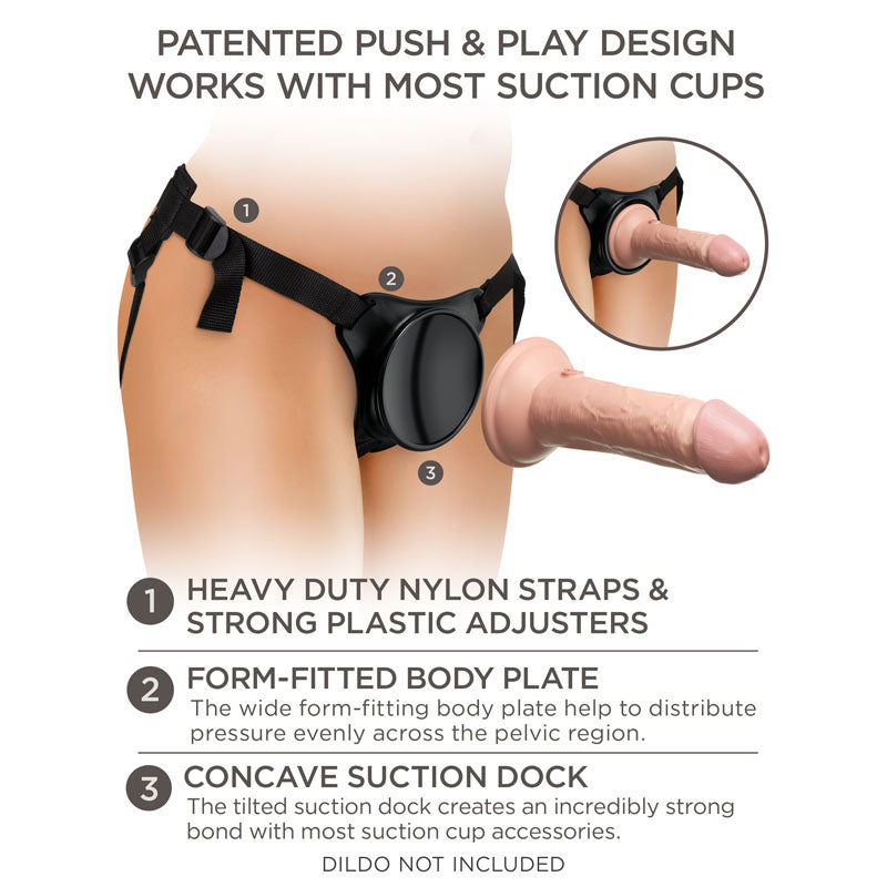 King Cock Elite Beginner's Body Dock Strap-On Harness Adjustable  - Black