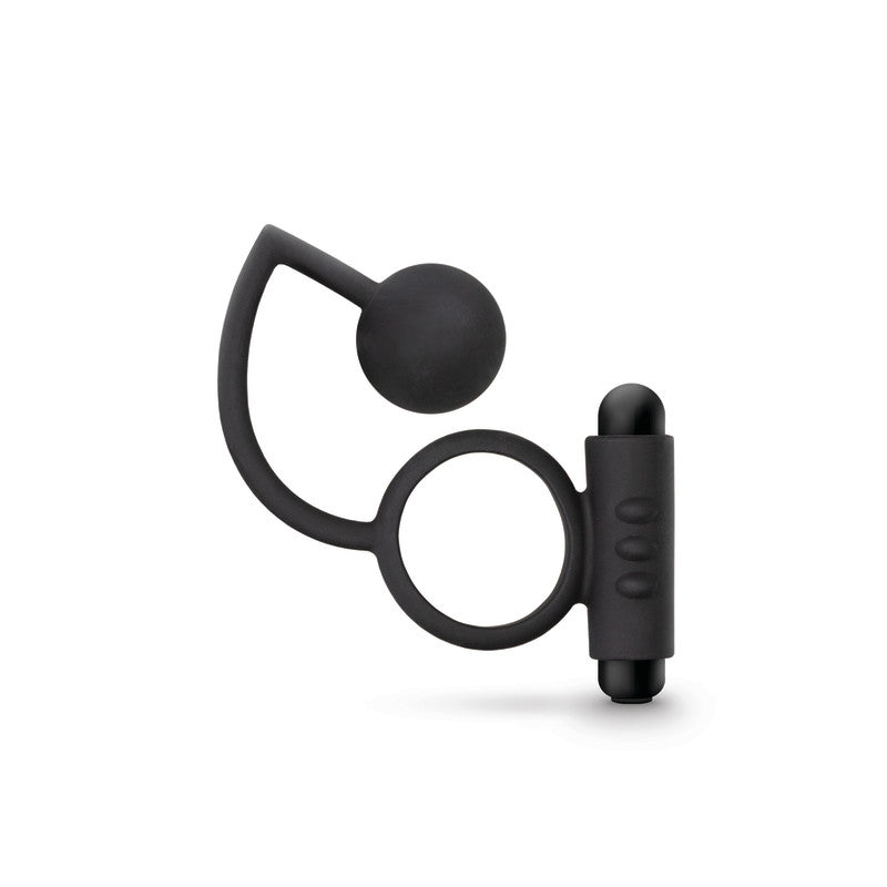 Anal Adventures Platinum Anal Ball Butt Plug & Vibrating Cock Ring