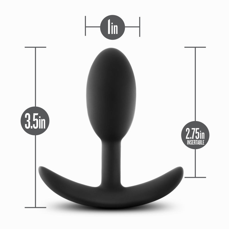 Anal Adventures Platinum Vibra Slim Butt Plug Black 2.5"