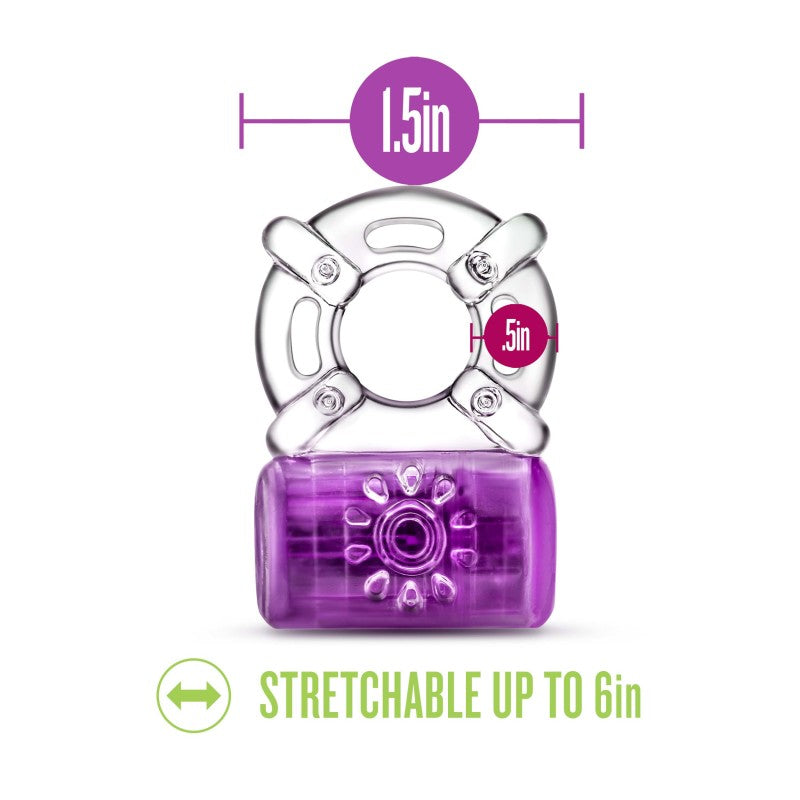 Play With Me Pleaser Rechargeable Cock Ring - Purple