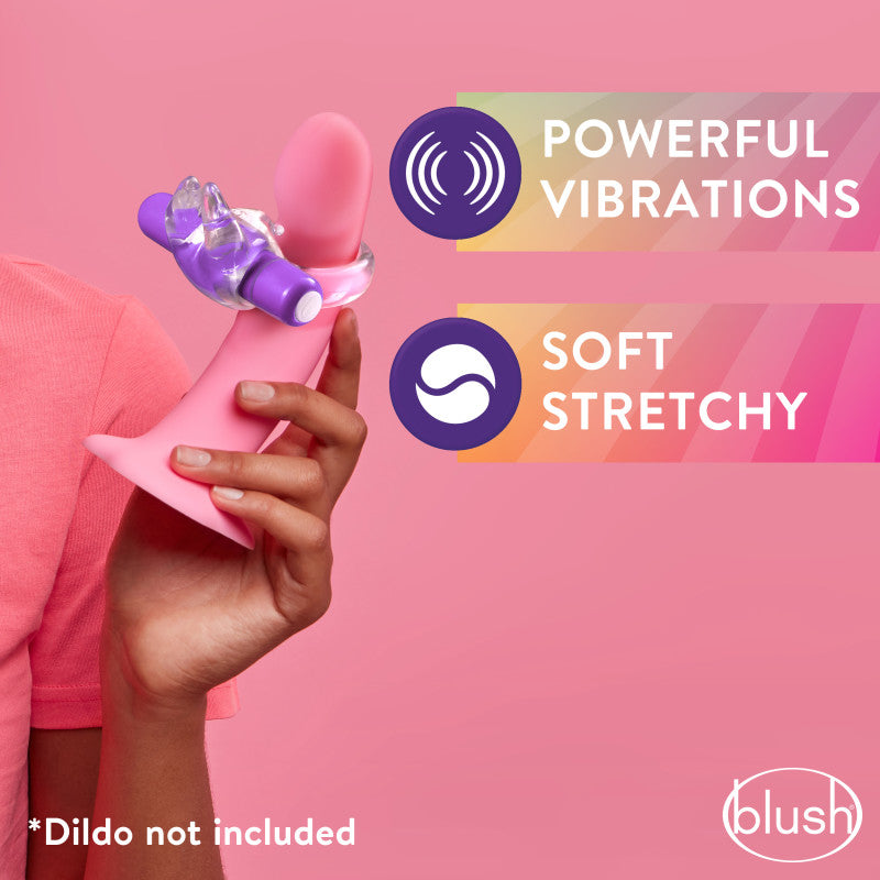 Play With Me Bull Vibrating C-Ring With Rabbit Ears Purple