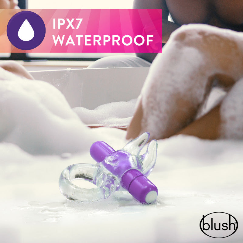 Play With Me Bull Vibrating C-Ring With Rabbit Ears Purple