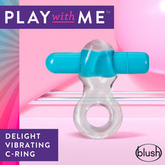 Play With Me Delight Vibrating Cock Ring Blue