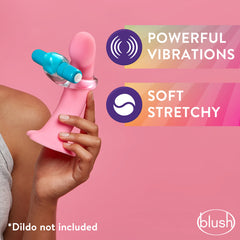 Play With Me Delight Vibrating Cock Ring Blue
