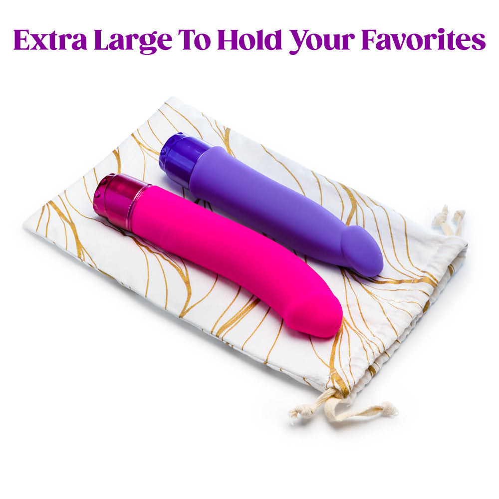 The Collection Embrace - Cotton Sex Toy Storage Bag - White