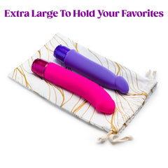 The Collection Embrace - Cotton Sex Toy Storage Bag - White
