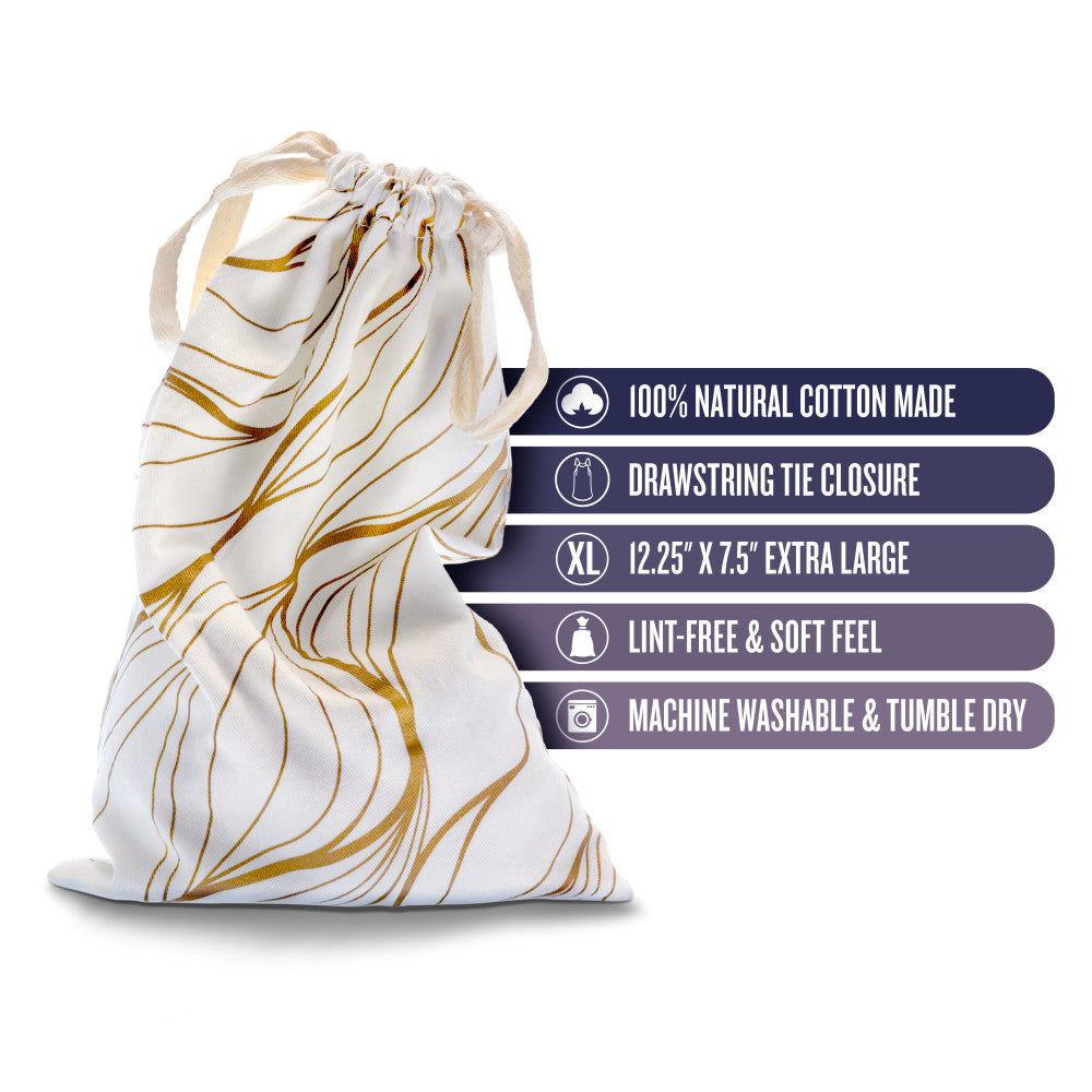The Collection Embrace - Cotton Sex Toy Storage Bag - White