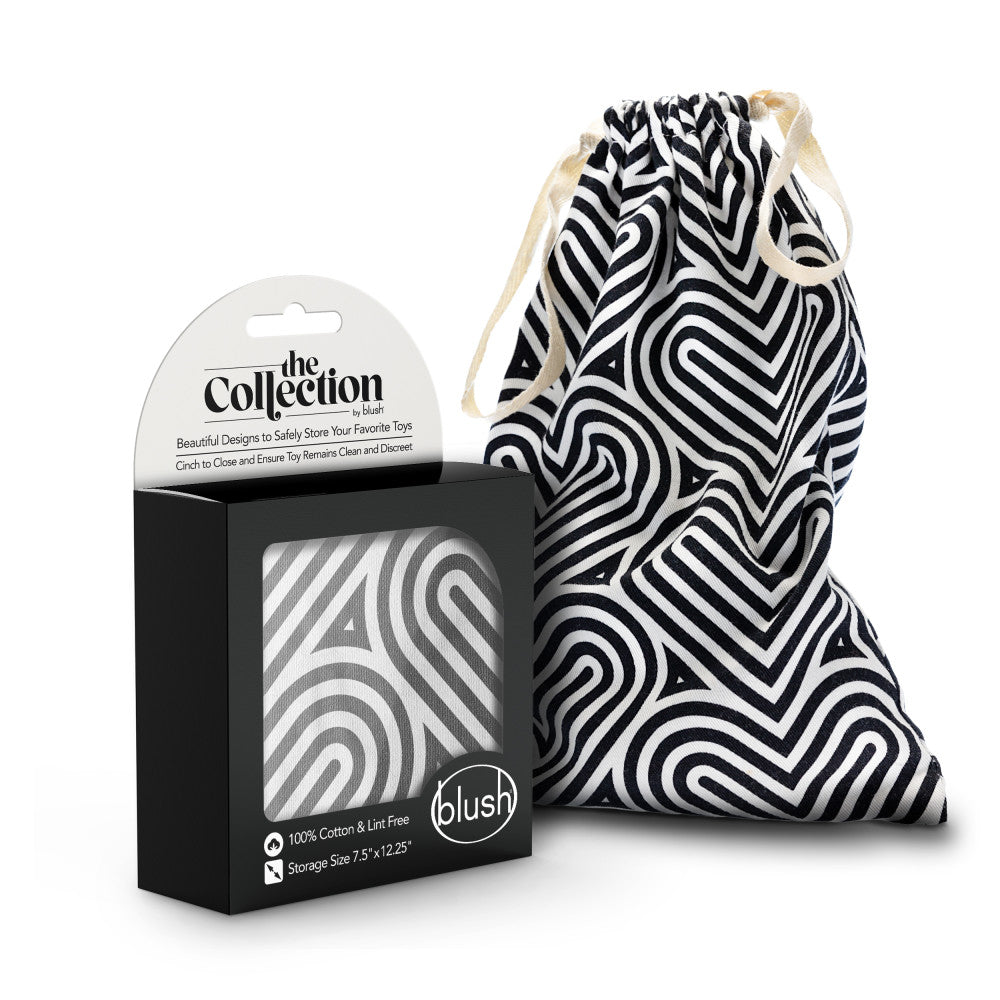 The Collection Embrace - Cotton Sex Toy Storage Bag  Black