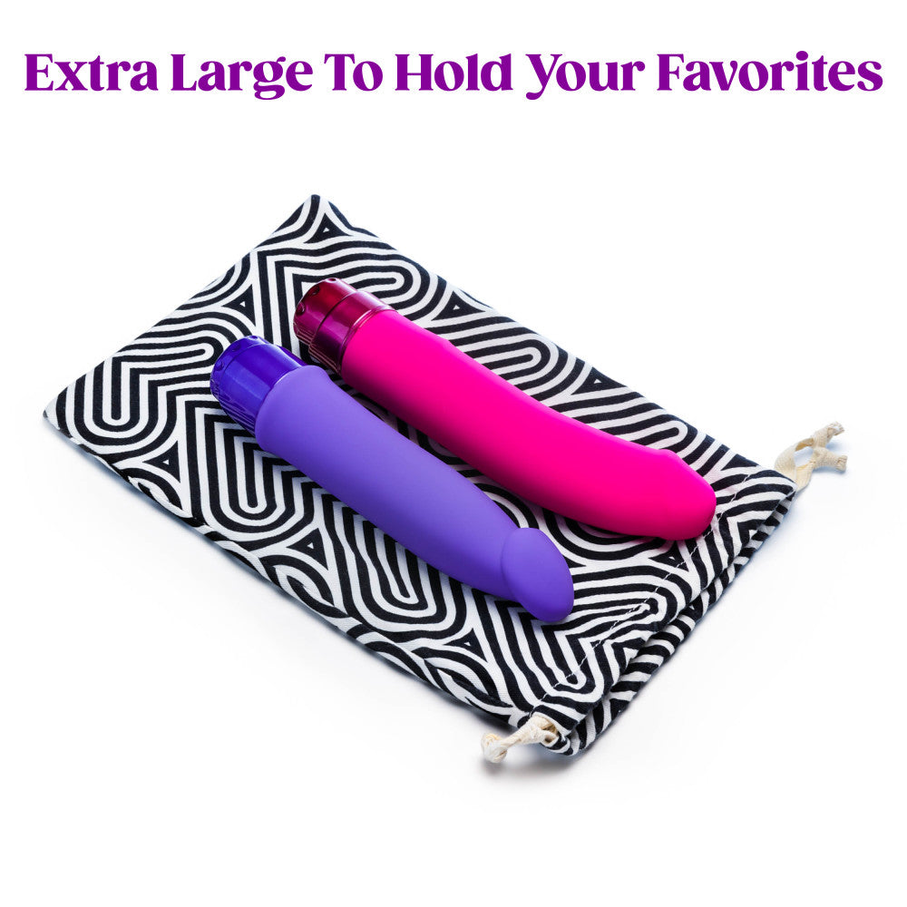 The Collection Embrace - Cotton Sex Toy Storage Bag  Black