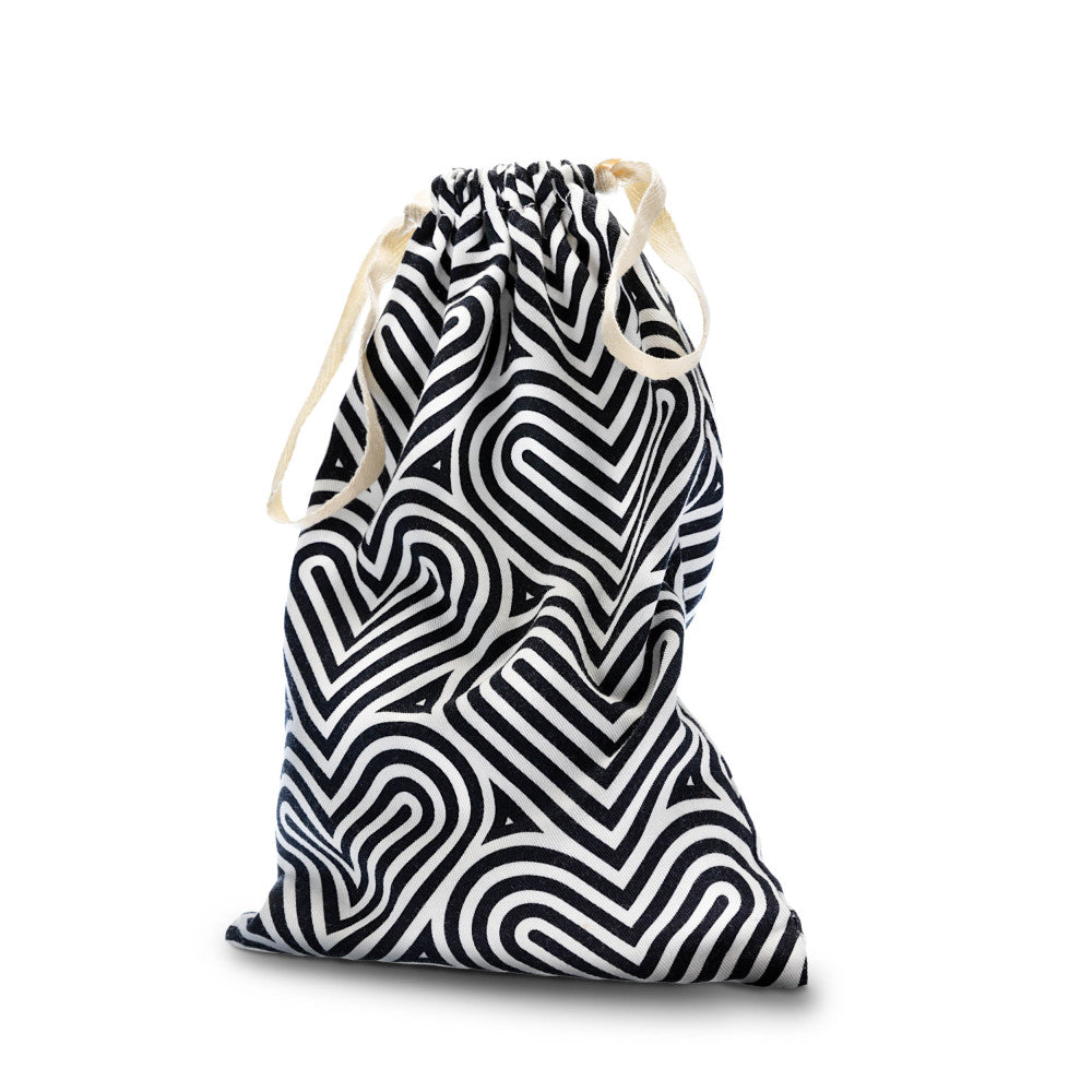 The Collection Embrace - Cotton Sex Toy Storage Bag  Black