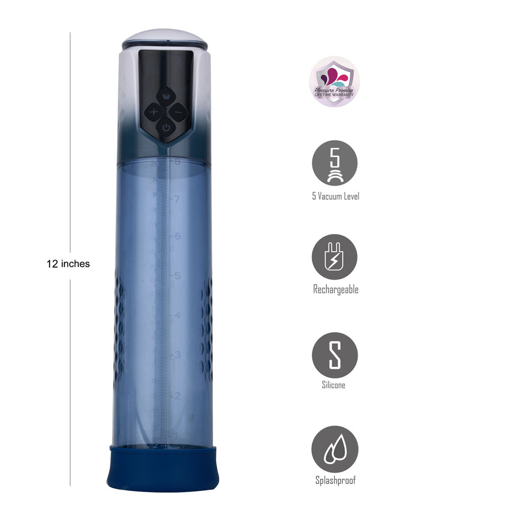Maia ARCHER  Penis Pump - Blue USB Rechargeable Automatic