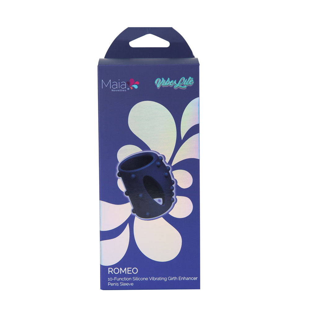 Maia ROMEO Vibrating Girth Enhancer Sleeve - Blue USB Rechargeable