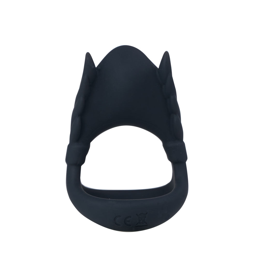 Maia ROCKY Vibrating Cock & Balls Ring - Black USB Rechargeable